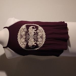Moonchild Maroon Sleeveless Top